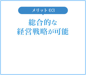 総合的な経営戦略が可能